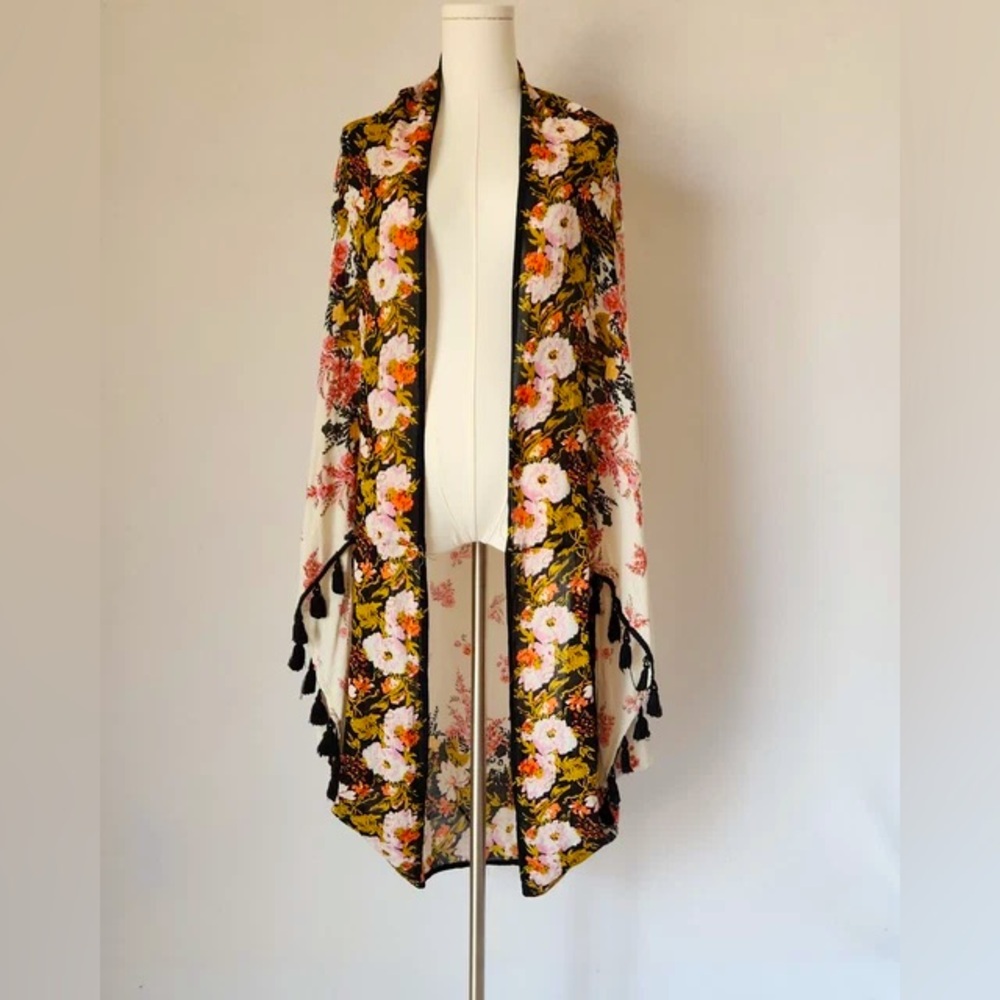 Intimately Free People Bali Wrapped in Blooms Shawl Kimono Wrap